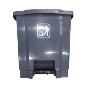 Lixeira com pedal preto 18L - Cinza